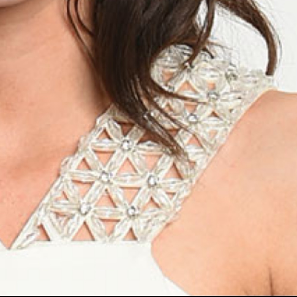 Embellished Midi Halter Bodycon Dress - Picture 3 of 7